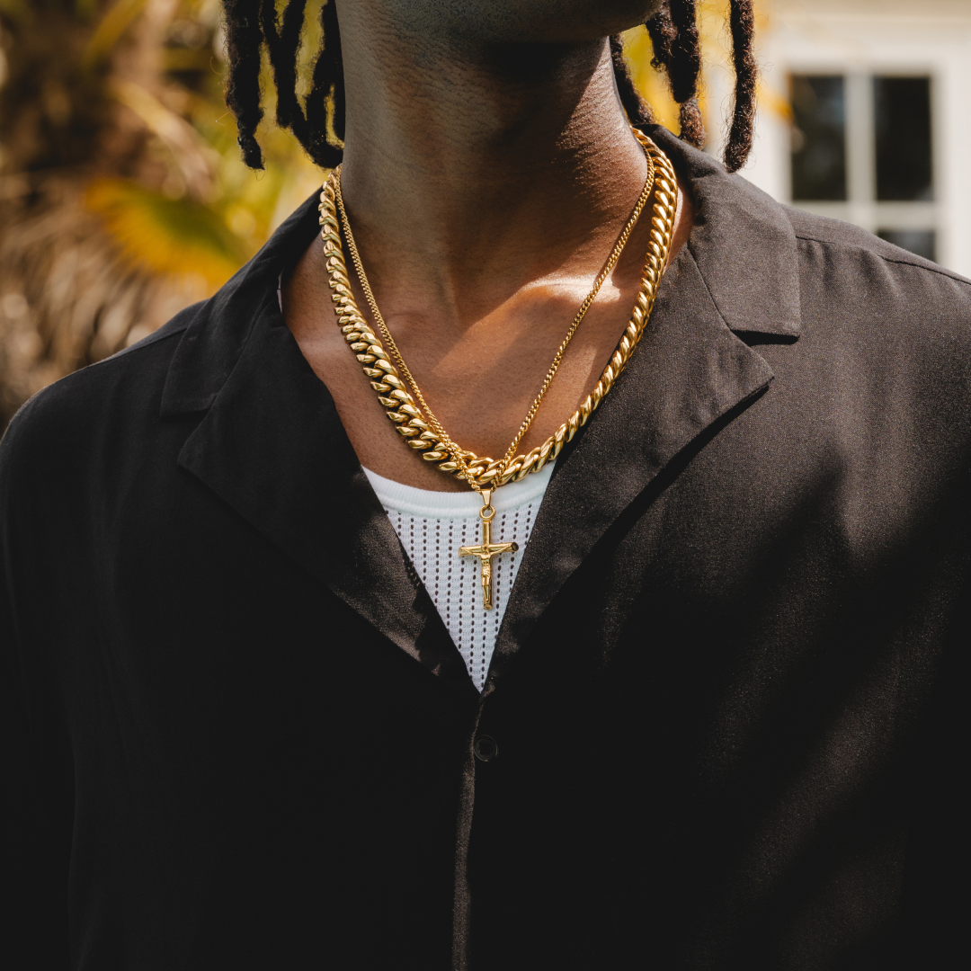 Crucifix X Cuban Chain 12MM