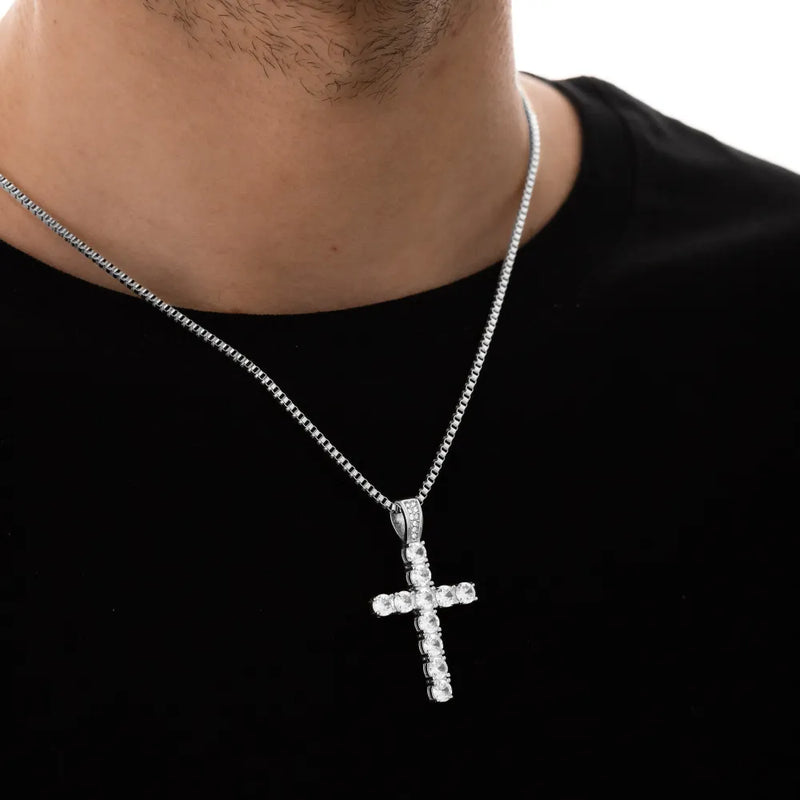 Iced Cross (Silver) - 19.5