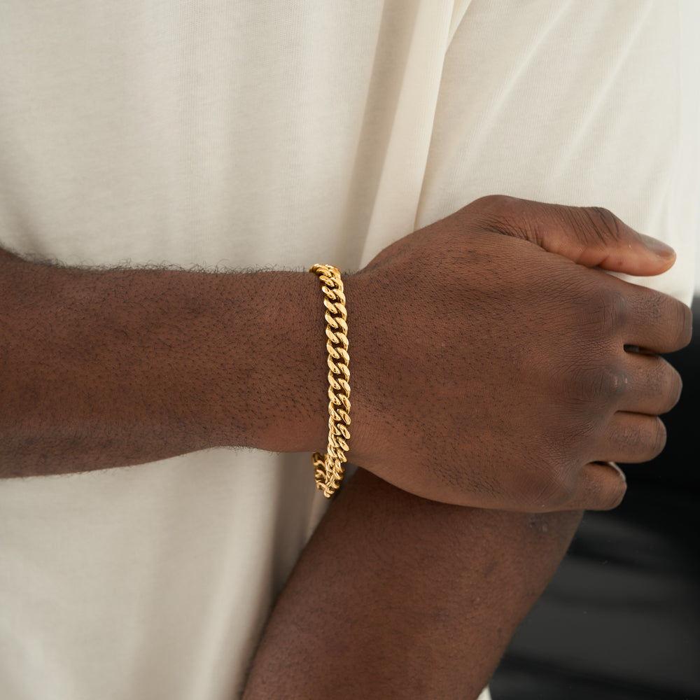 Cuban Link Bracelet (Gold) 8MM