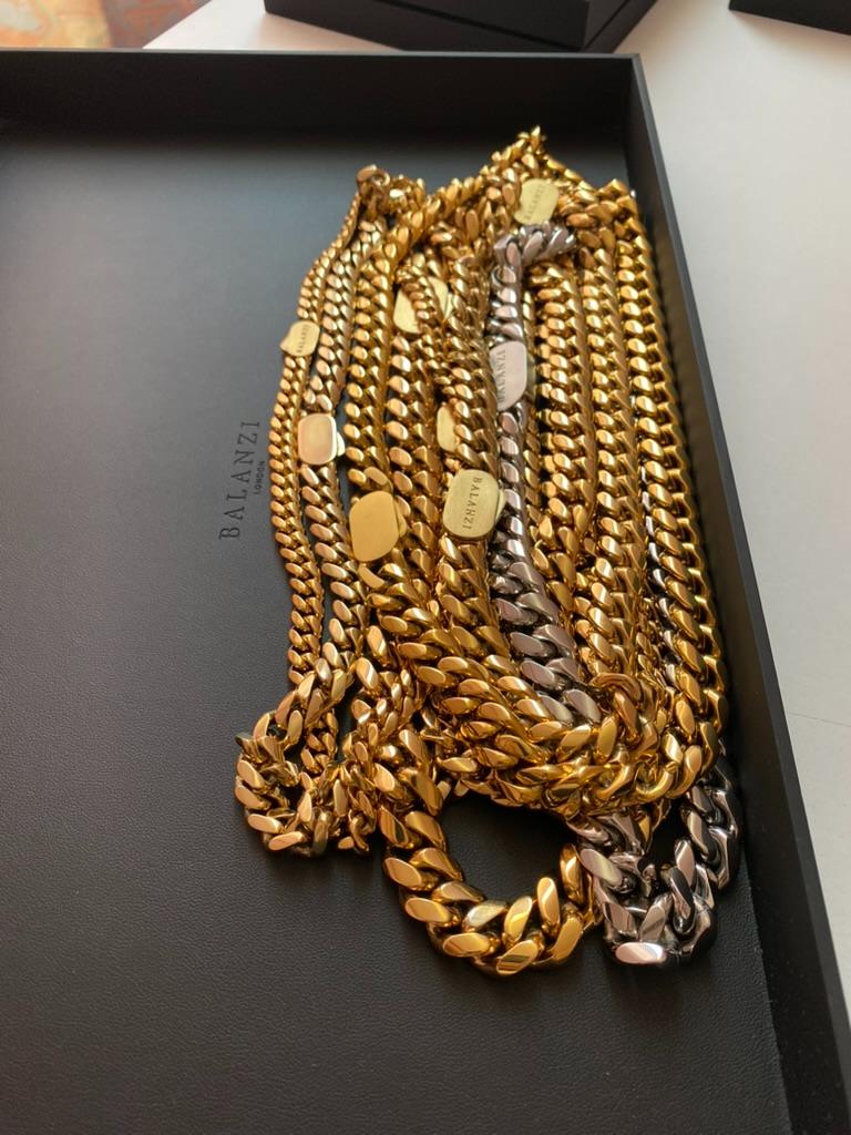 BALANZI chains, gold and silver